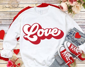 Hou van SVG - Retro Love SVG - Love cutfile - Groovy love svg - Love png - Love Cut File voor cricut - Love dxf - Love eps