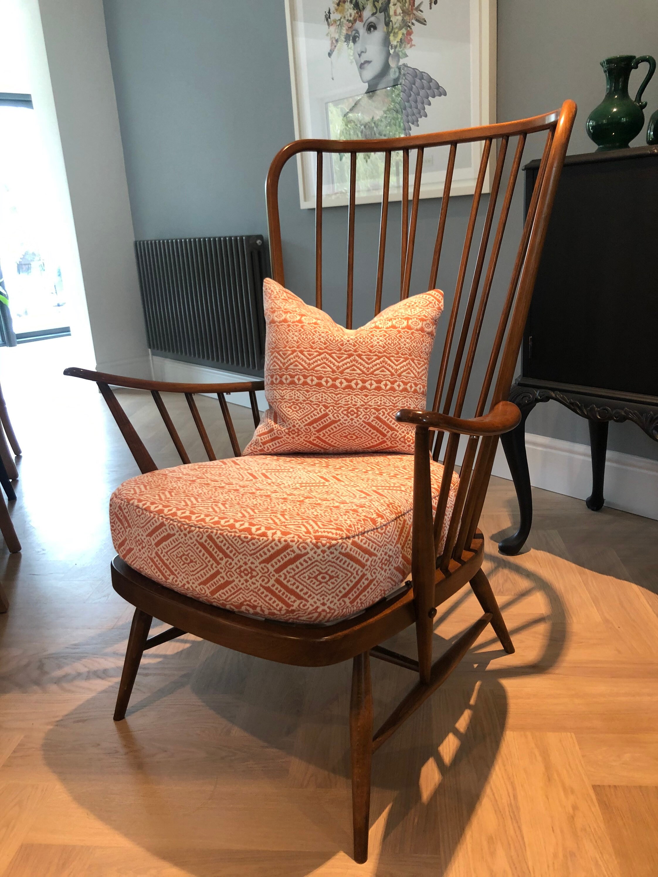 Ercol evergreen armchair. brown frame spindle back ercol Etsy