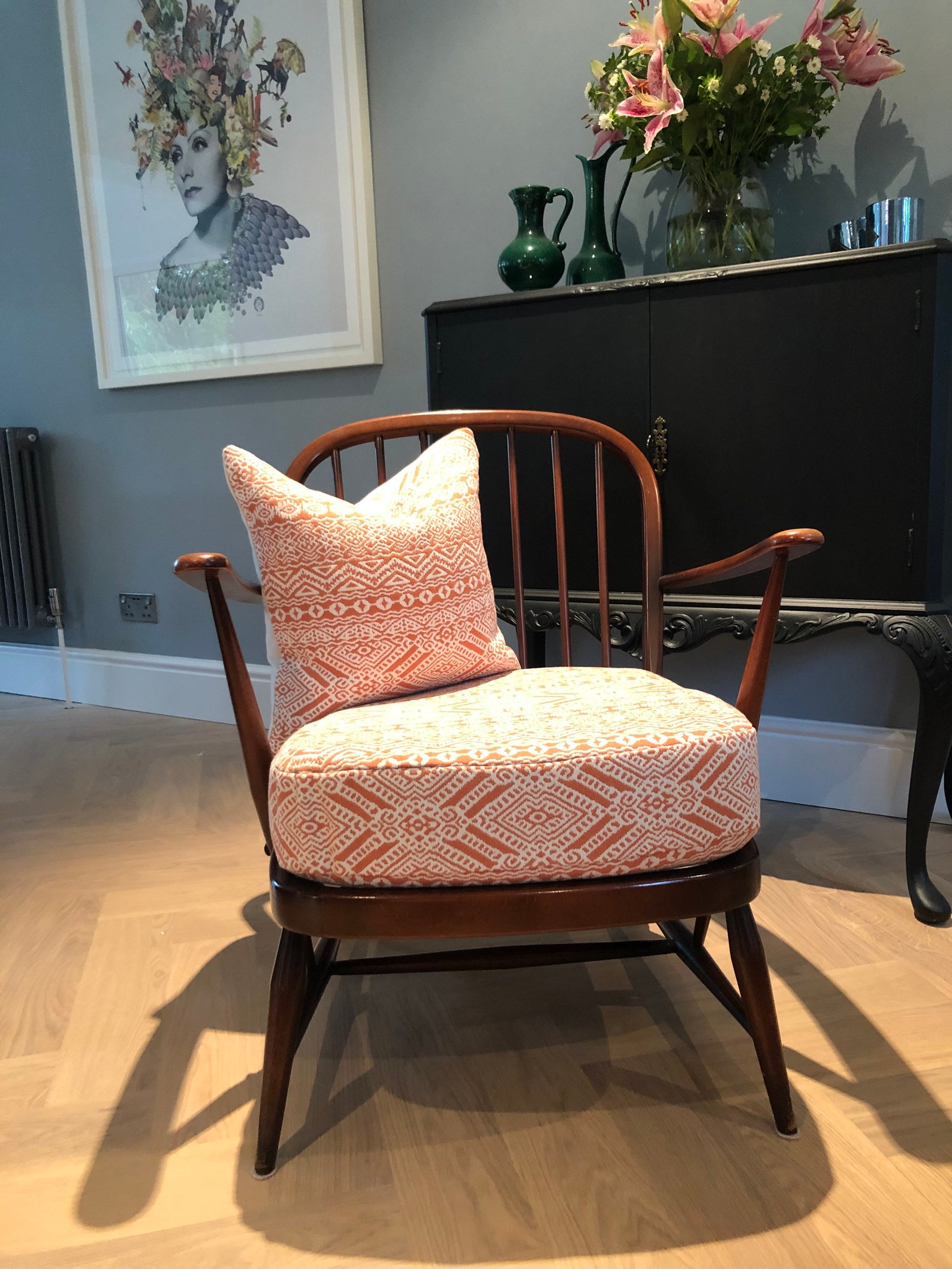 Ercol 334 Armchair, Dark Wood Ercol 334 Chair, Ercol Armchair, Ercol