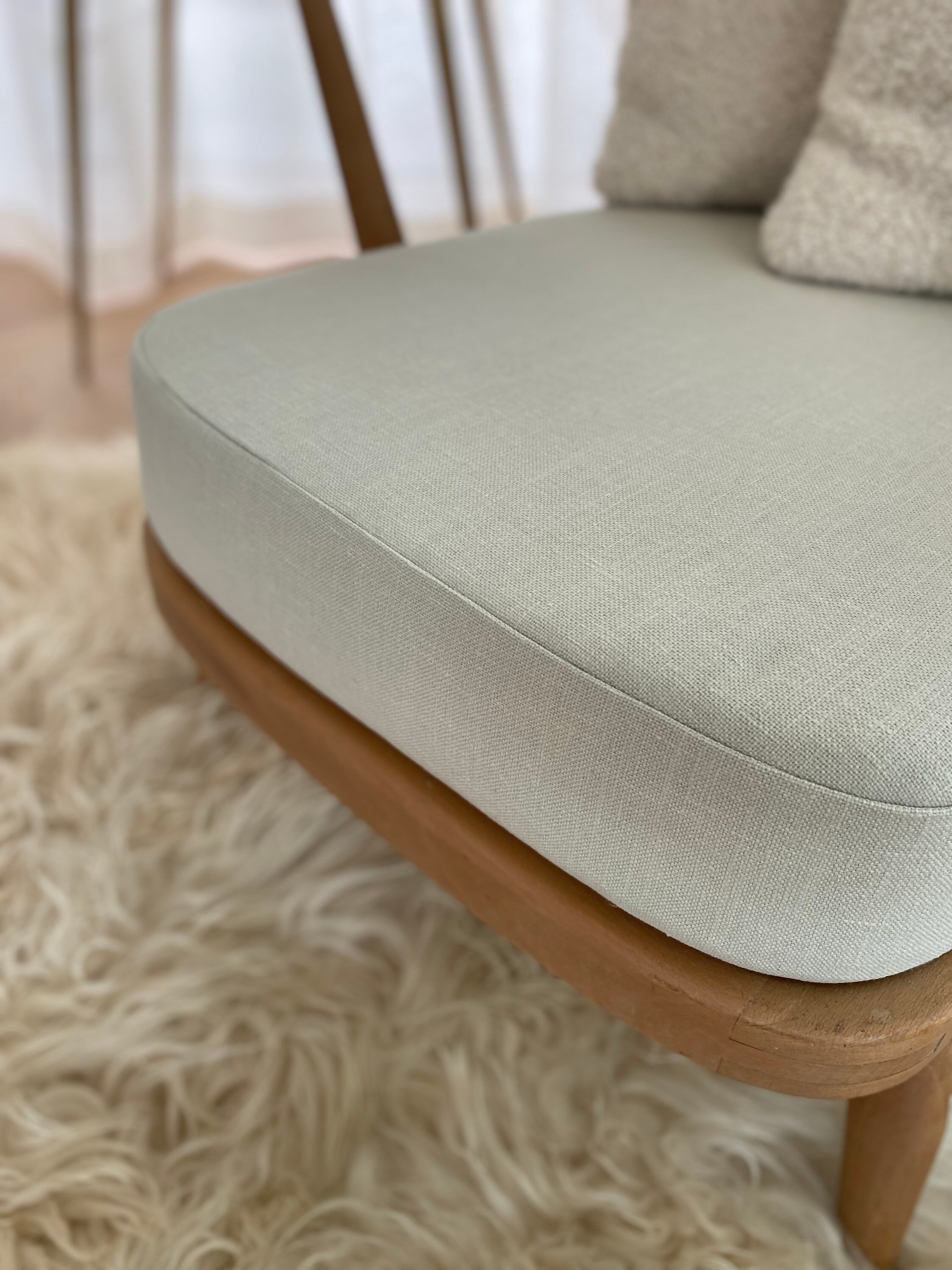 Ercol Blonde 203 Armchair With Pale Neutral Fabric Covers Etsy UK