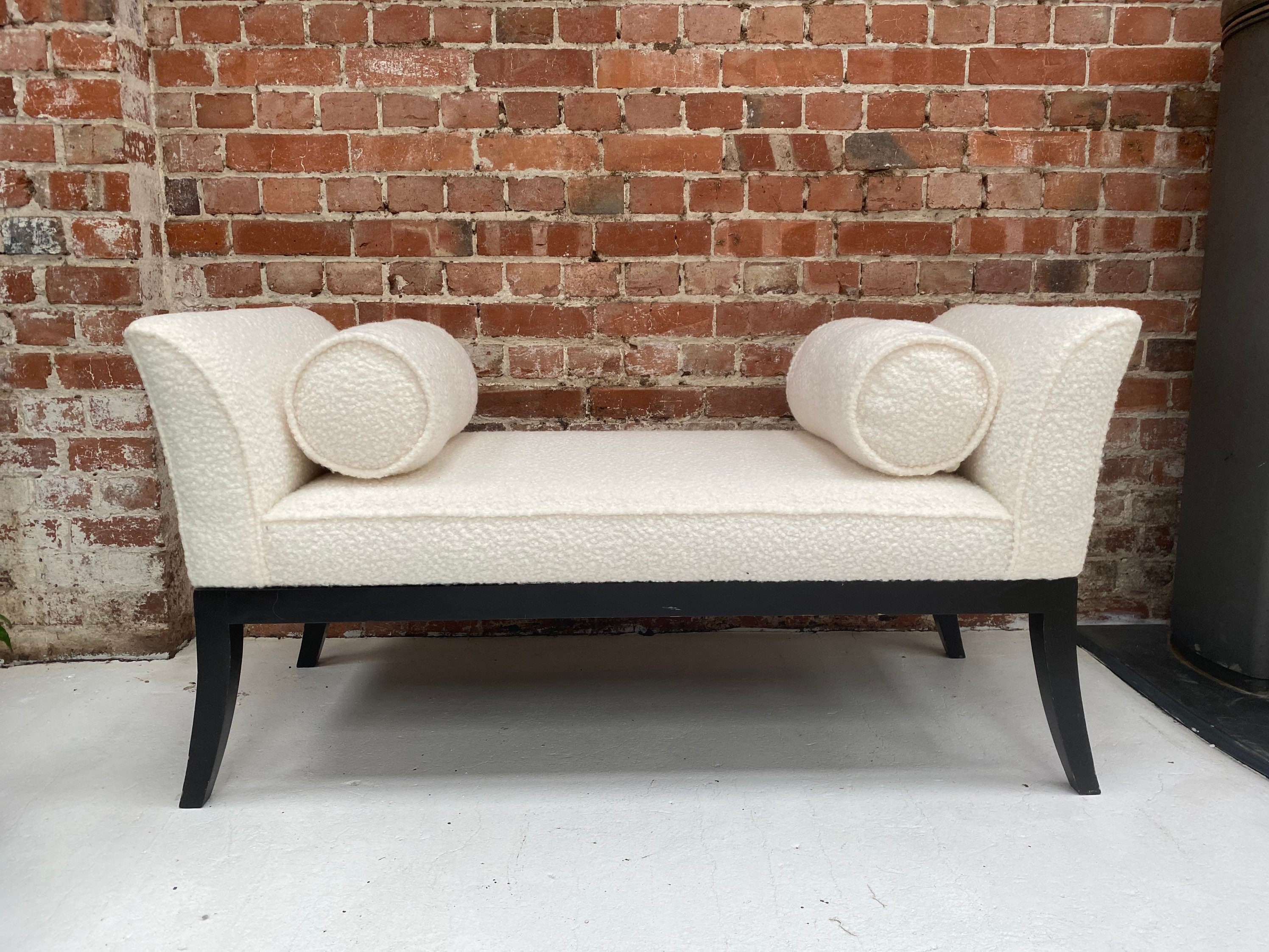 Cream boucle bench bench boucle fabric bench loveseat Etsy