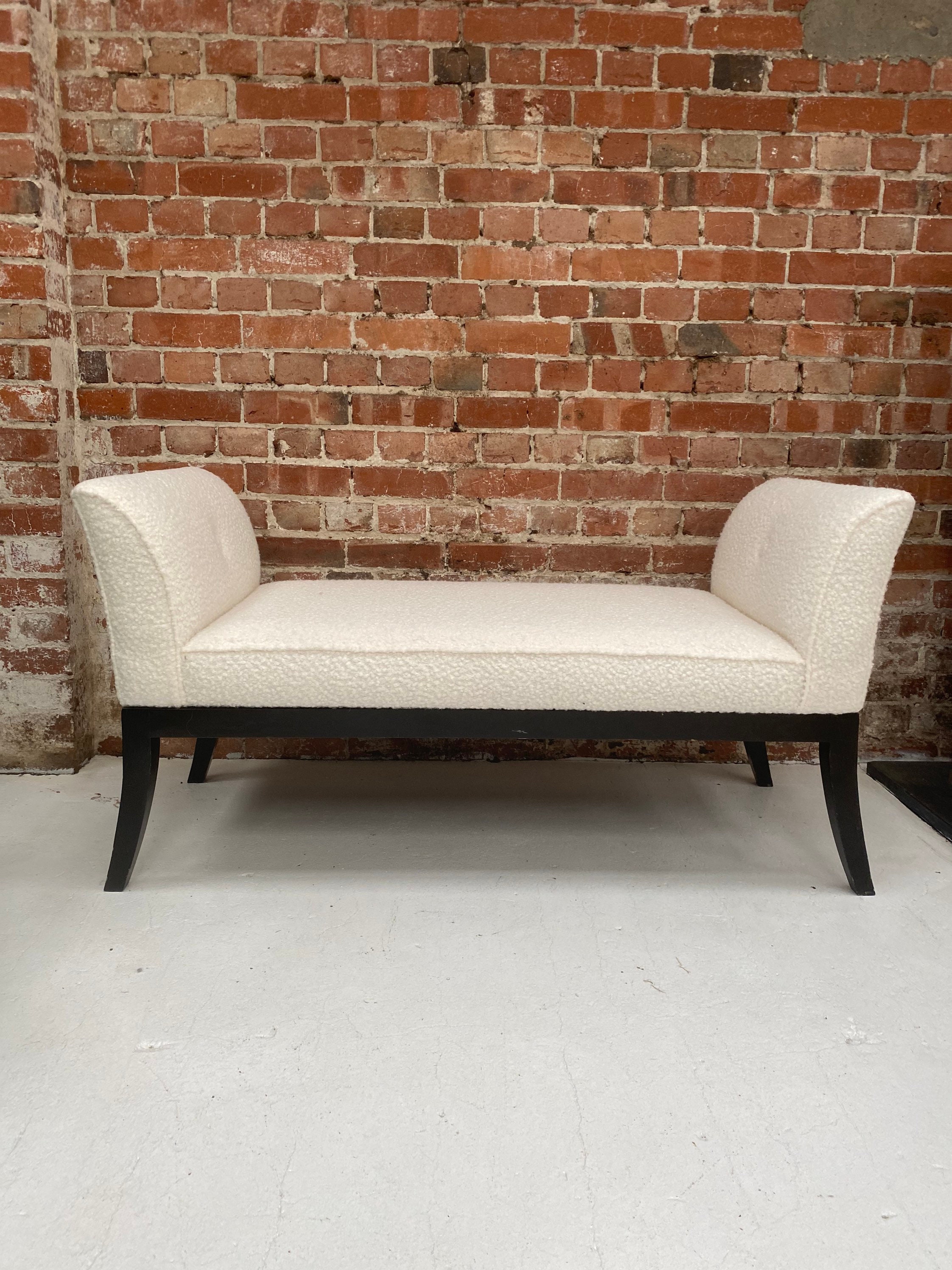 Cream boucle bench bench boucle fabric bench loveseat Etsy