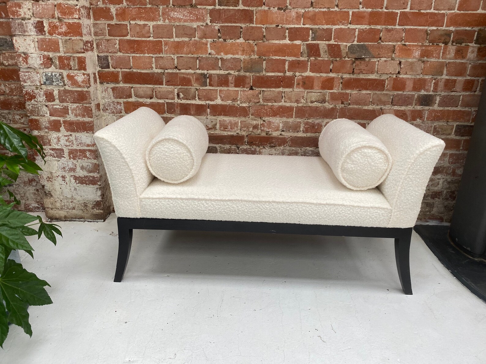 Cream boucle bench bench boucle fabric bench loveseat Etsy