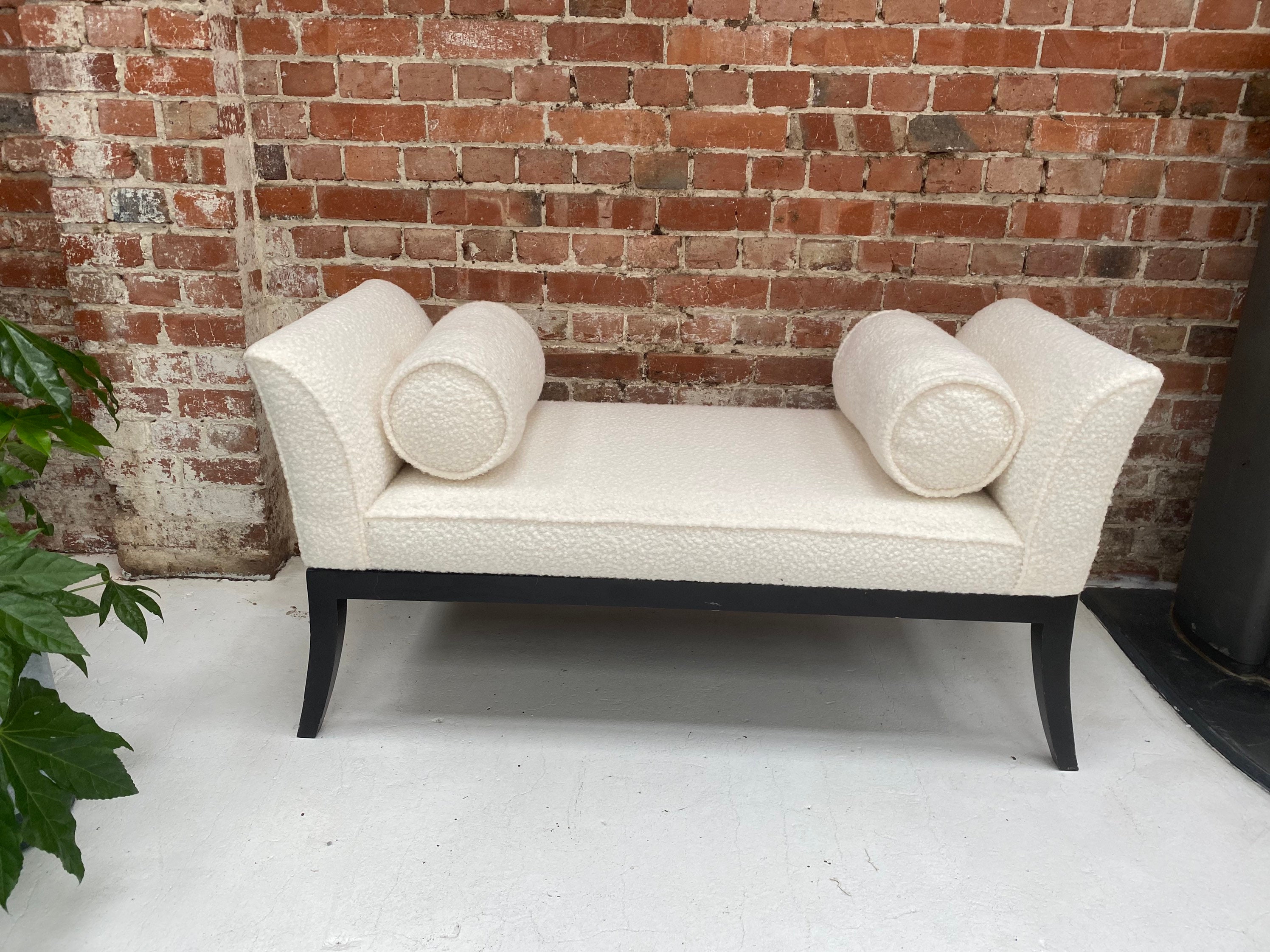 Cream boucle bench bench boucle fabric bench loveseat Etsy