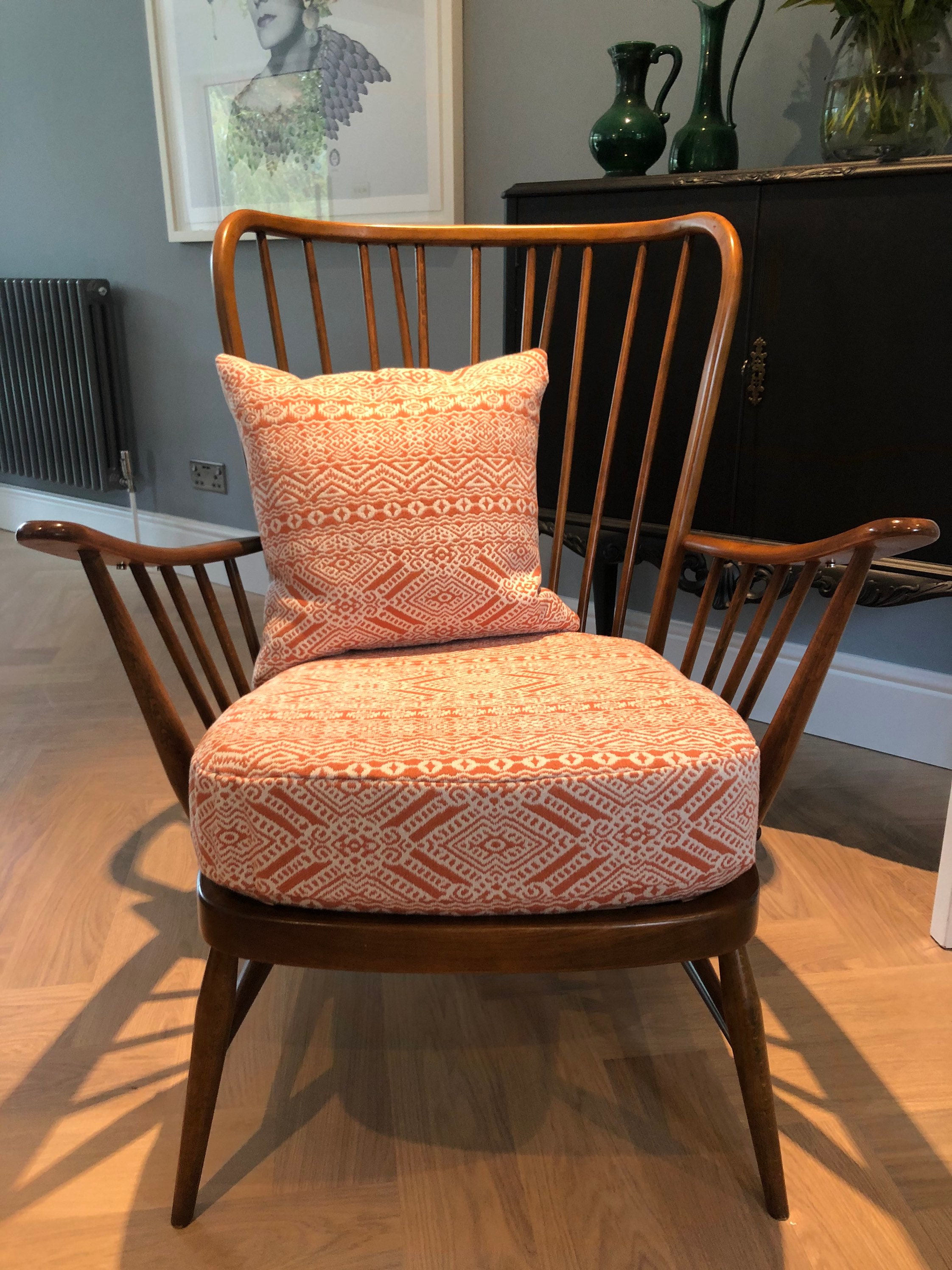 Ercol Evergreen Armchair. Brown Frame Spindle Back Ercol Etsy UK