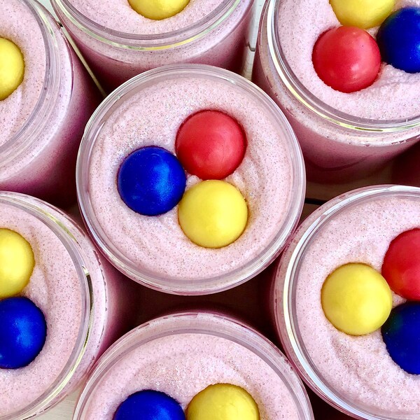 Bubble Gum Whipped Sugar Scrub, Exfoliante corporal, regalo para ella, aroma infantil nostálgico