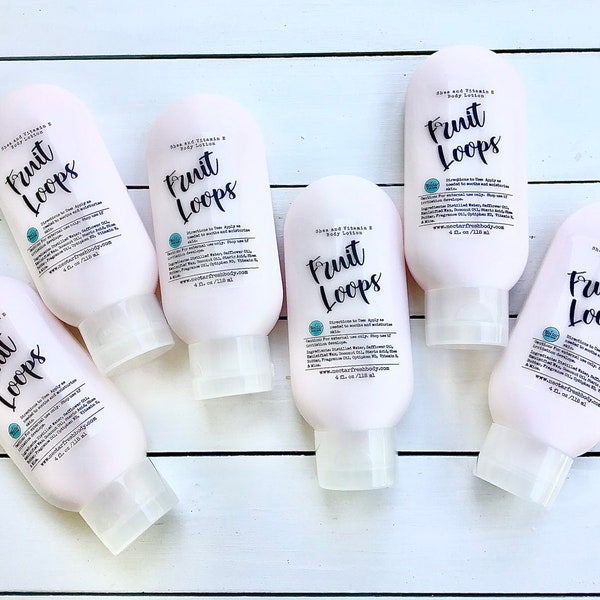 Fruit Loops Loción Corporal, Karité y Vitamina E, Crema Corporal, Crema Hidratante, Regalo de Spa para Ella, Aroma Nostálgico de la Infancia
