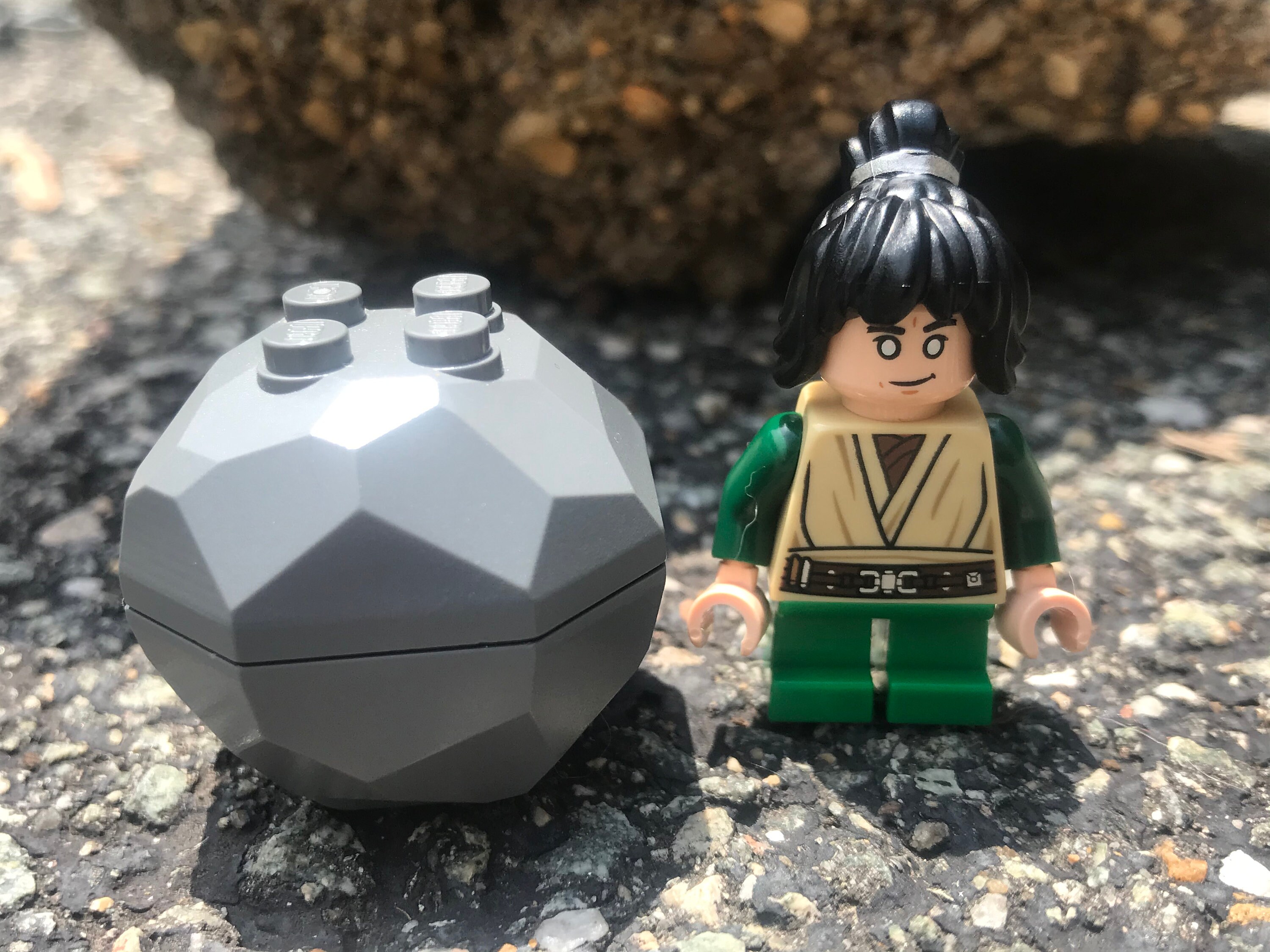 Custom Toph Beifong Minifigure with Boulder Avatar The Last Airbender