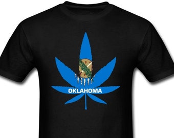 Oklahoma State Flag Marijuana Leaf Shirt Oklahoma Marijuana Oklahoma Medical Marijuana Recreational Marijuana Oklahoma Cannabis Legalization