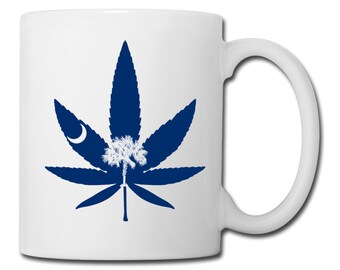 South Carolina State Flag Marijuana Leaf Mug South Carolina Marijuana Mug South Carolina Medical Marijuana Recreational Cannabis Coffee Mug