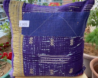 Fodera per cuscino kantha in cotone 45 * 45 fatta a mano, decorazione per la casa