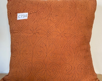 45*45 vintage cotton kantha cushion cover handmade kantha decorative pillow