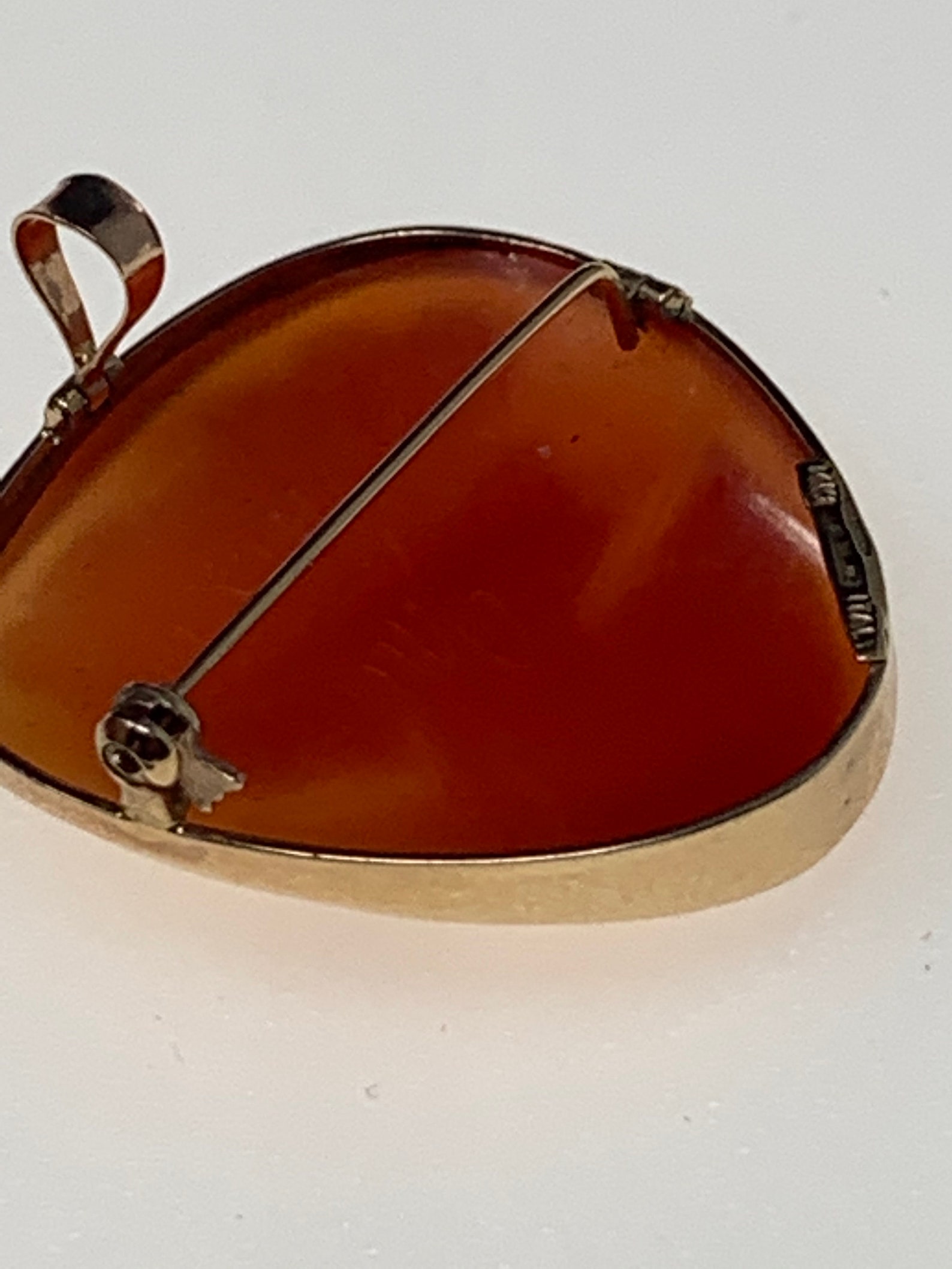 14K Yellow Gold Stamped Italy Designer Signed Carved Cameo Etsy