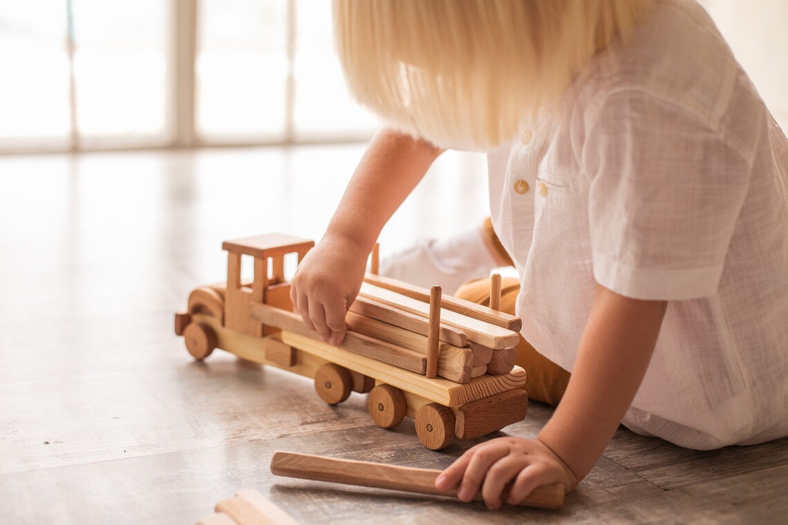 Log Truck Wooden toy for toddler Lumber Truck Toys for Etsy