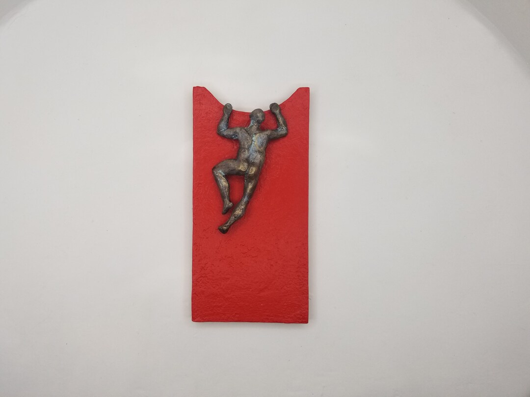 Climbing Man Wall Sculpture by Yelitza Diaz Art Climber Etsy
