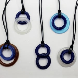 Glass Pendant Necklace Handcrafted with Fused Upcycled Glass, Variety of Colors & Shapes, Leather Cord Jewelry Gift