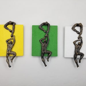 Climber decor, Handmade Resin Sculpture, Bronze Effect, Modern Minimalist Design, wall sculpture, art n décor, wall mounted, perfect gift