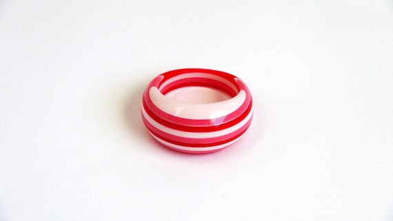 Vintage Candy Cane Statement Ring - image 1