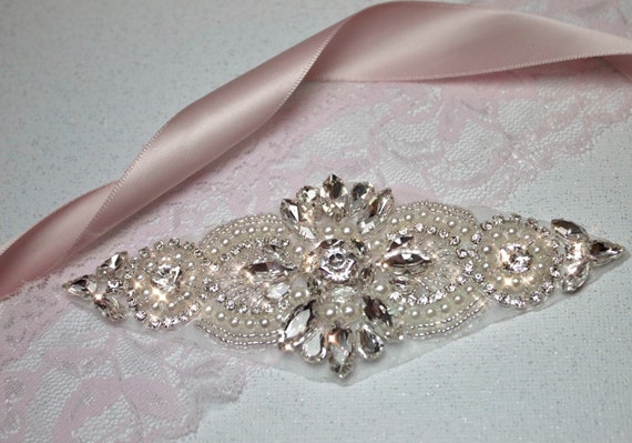 Silver Crystal Rhinestone And Pearl Bling Applique Rhinestone Etsy