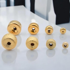 18K Gold Filled Alternative Findings,Rondel Spacer Beads,Plain Beads, Stardust Roundel, Various Sizes 4mm, 6mm, 8mm,10mm Jewelry USA Seller