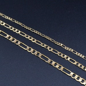 3Ft/PK 14K Gold Filled Alternative Chain Figaro Curb Necklace 2mm/3mm/3.8mm findings Jewelry