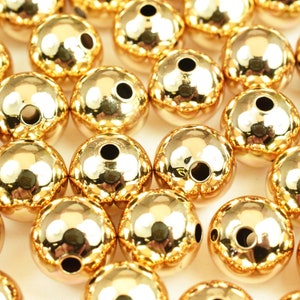 18K Gold Filled Alternative Findings, Round Beads, Seamless Ball 2mm/3mm/4mm/5mm/6mm/7mm/ 8mm/10mm/12mm/14mm/16mm/18mm/20mm Spacer Jewelry