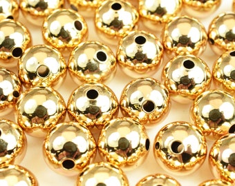 18K Gold Filled Round Beads, Seamless Ball 2mm/3mm/4mm/5mm/6mm/7mm/ 8mm/10mm/12mm/14mm/16mm/18mm/20mm Spacer Findings Jewelry USA Seller