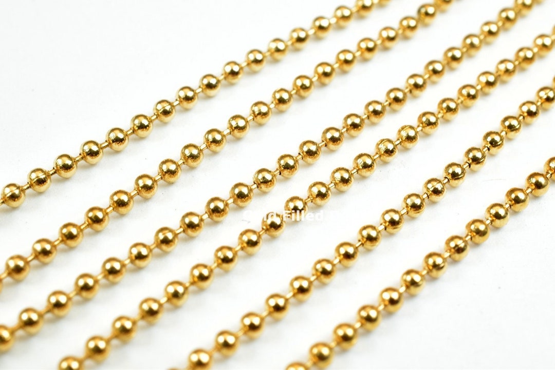 3 Foots 18K Gold Filled Ball Chain Bead Chain Ball Size 1.5mm Etsy