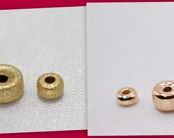 18K Gold Filled Rondell Spacer Perlen, Plain Perlen, Stardust Rondelle, Verschiedene Größen 4mm, 6mm, 8mm, 10mm Spacer Zubehör Perlen Schmuck USA Verkäufer