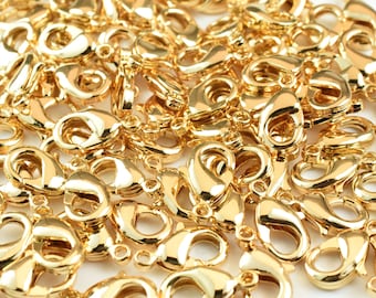 10 PCs 18K/14K Gold Filled Lobster Clasp, Various Sizes, 8x4mm, 9x5mm, 12x7mm, 14x8mm, 15x10mm Gold Filled Findings Beads Jewelry USA Seller