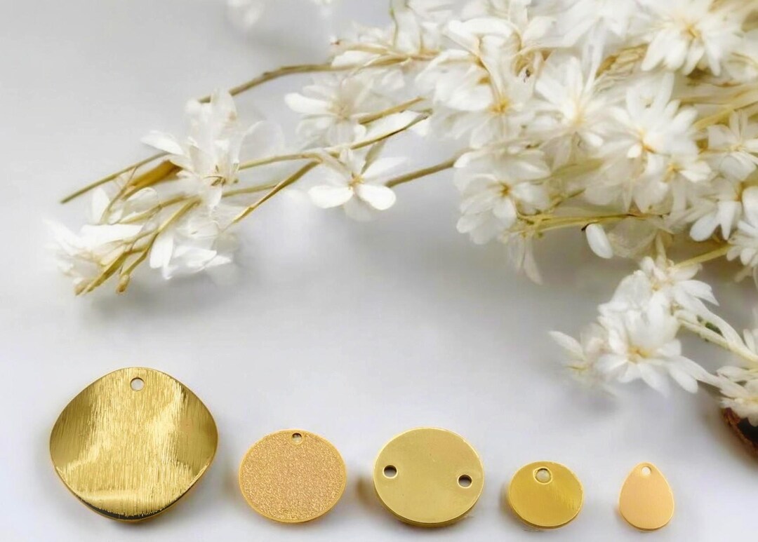 Gold Filled Alternative Blank Charms-round and Teardrop Stamping Tags ...