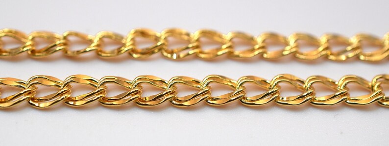 3 Feet Gold Filled Alternative Chain, Flat Parallel Double Link Cuba ...