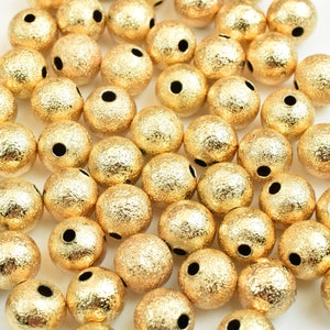 18K Gold Filled Alternative Findings Beads,Stardust Ball, Various Sizes, 2mm, 3mm, 4mm, 5mm, 6mm, 8mm, 10mm  Spacer  Beads Jewelry.