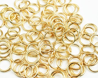 18K Gold Filled Jump Rings Beads, Seamless, Various Sizes, 2mm, 3mm, 4mm, 5mm, 6mm,  8mm, 10mm, 12mm  Spacer Findings Jewelry USA