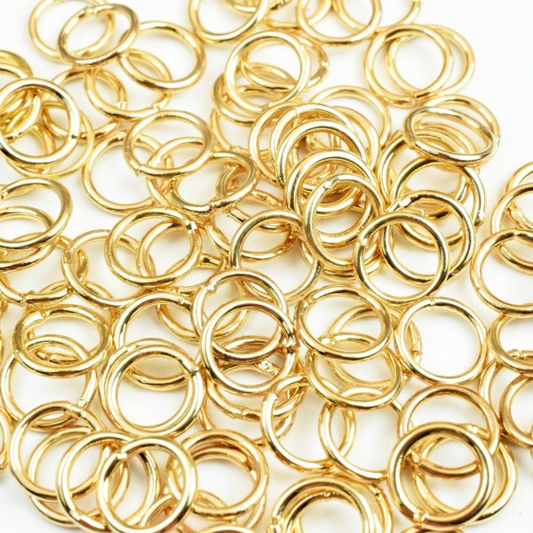 18K Gold Filled Jump Rings Beads, Seamless, Various Sizes, 2mm, 3mm, 4mm, 5mm, 6mm,  8mm, 10mm, 12mm  Spacer Findings Jewelry USA