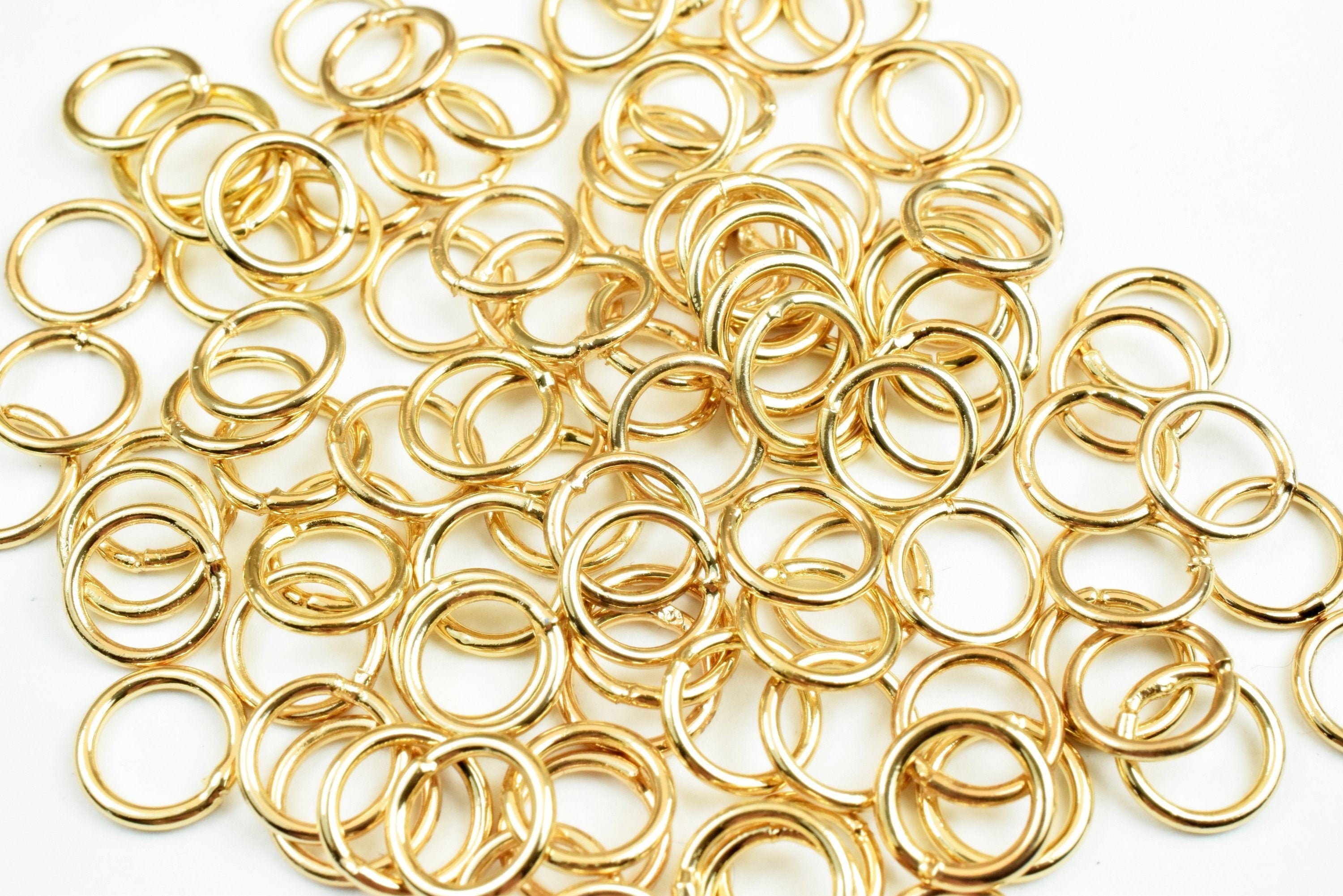  600Pcs Twist Open Jump Rings, 8/10/12/15mm O Rings Connectors  Jewelry Findings Round Circle Large Jump Rings for Jewelry Making DIY  Earrings Bracelet Necklace Keychain Pendants Crafts(K Gold,White K)