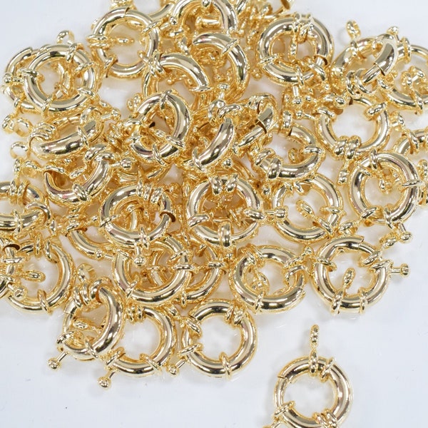 Gold Filled Wheel /Anchor Spring Ring Clasp Sizes 9mm, 11mm, 13mm, 15mm 14K Gold Filled Findings Jewelry supplies 6 PCs and Wholesale
