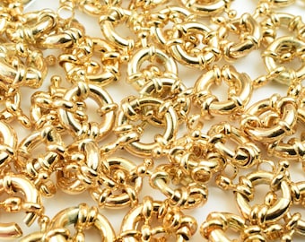 Gold Filled Wheel Spring Ring Clasp, Sizes, 10mm, 11mm, 13mm, 15mm,20mm 18K/14K Gold Filled Findings Jewelry supplies 6 PCs and Wholesale