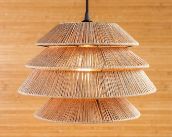 Japandi Ceiling Light – Handcrafted Minimalist Light Fixture with Natural Jute, Perfect for Modern, Scandinavian, and Wabi-Sabi Interiors