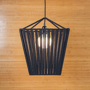 Pendant light shade, black lighting, modern ceiling light, macrame chandelier, chandelier lighting, boho light fixture, lamp shade ceiling