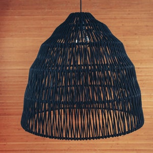 Black chandelier, oversize pendant light, plug in ceiling light, pendant lamp shade, boho light fixture, modern ceiling light, macrame light