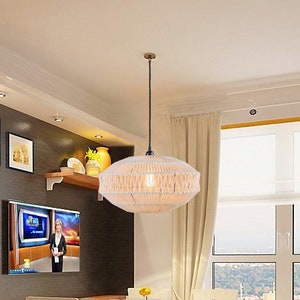 Macrame light, boho lighting, farmhouse chandelier, macrame lampshade,