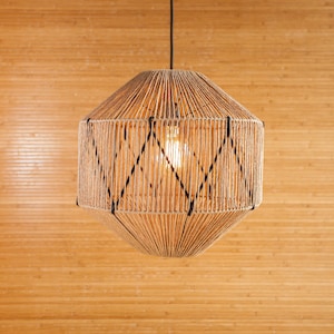 Pendant light shade, drum ceiling light, modern ceiling light, rustic lamp shade, boho light fixture, macrame lamp shade, ceiling lamp shade