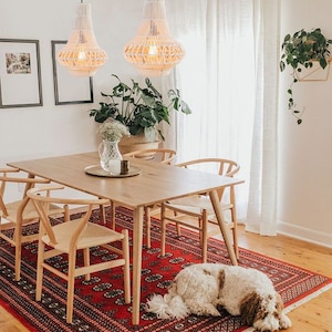 Farmhouse chandelier, boho lighting, macrame light, macrame lamp shade,