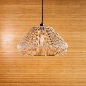 Plug in ceiling light, rattan lamp shade, bamboo lamp shade, pendant lamp shade, boho light fixture, modern ceiling light, macrame light
