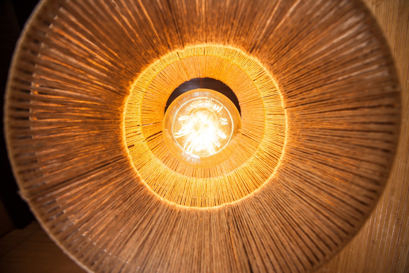 Bamboo Lamp Shade Modern Pendant Light Plug in Ceiling Etsy