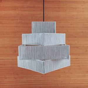 Modern lighting, modern chandelier, geometric light, pendant ceiling light, plug in ceiling light, woven light, macrame lamp shade