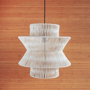 Swedish farmhouse, mid century lighting, modern light, macrame chandelier, macrame light, plug in ceiling light, ceiling light shade