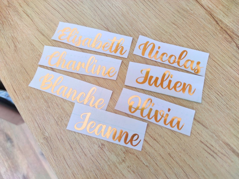 Personalisierter Vorname-Aufkleber aus Vinyl für Hochzeit, Champagnerglas-Aufkleber, Weinglas-Aufkleber, Weihnachtskugel, Vorname für Kürbis Bild 2