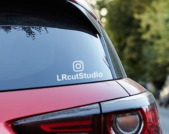 2 personalized Instagram stickers with IG username stickers for car window, motorcycle windshield, window or bumper